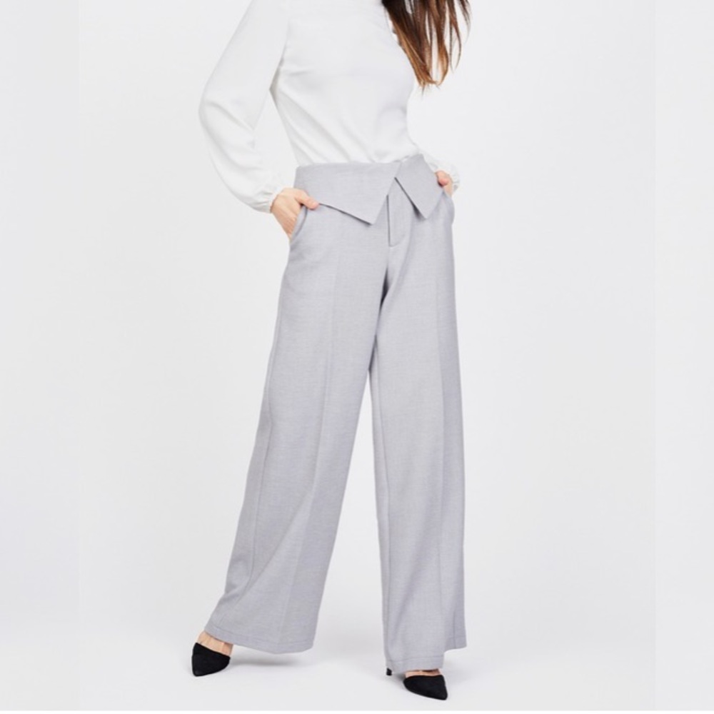 August 1 Eight mid-rise Fold Over Wide Leg Pants
